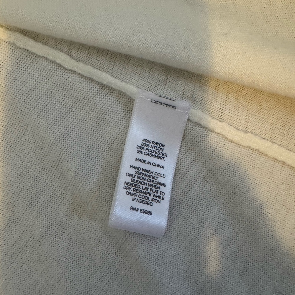 Express Cream Open Front Cardigan - Picture 4 of 5